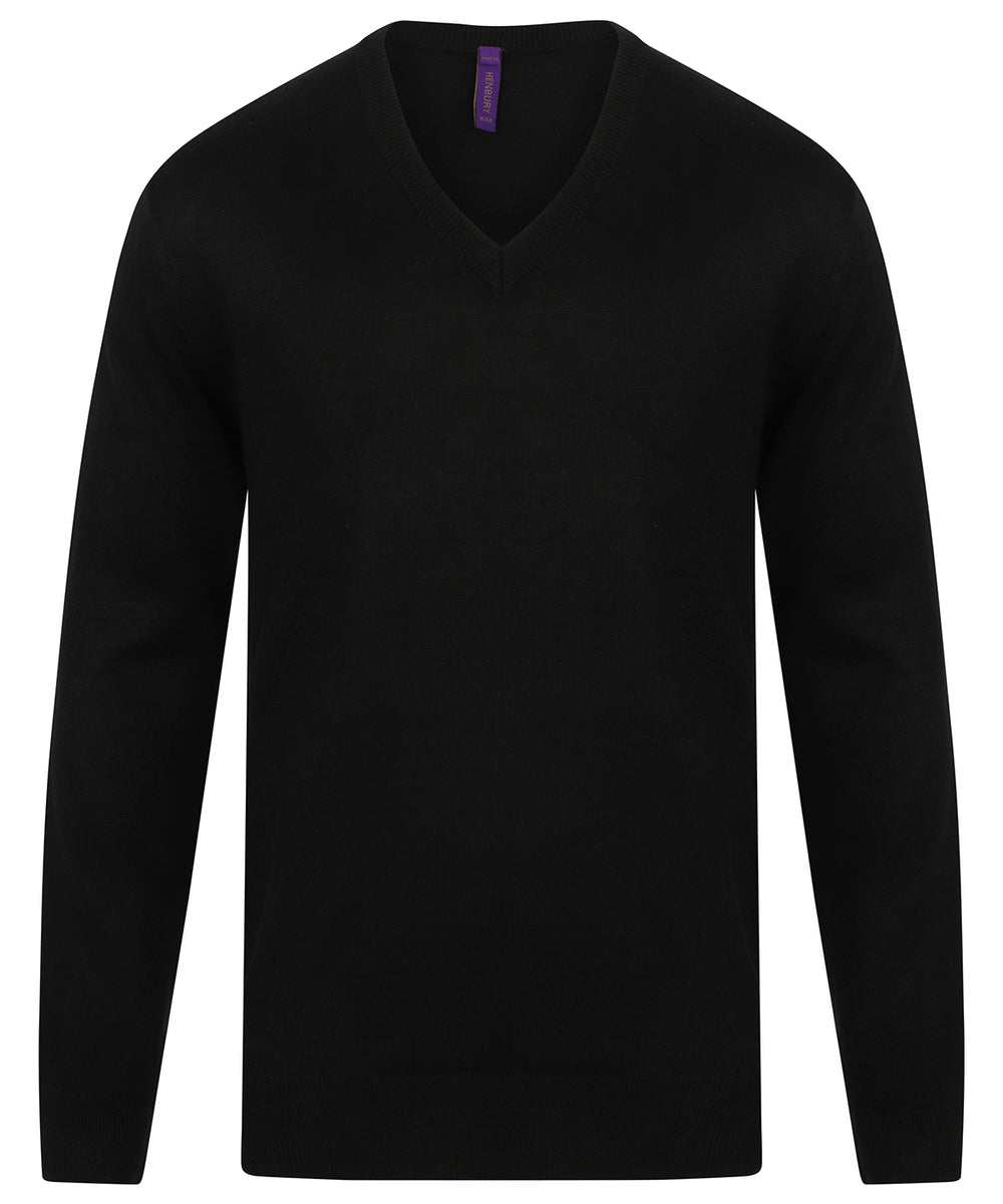 Cashmere touch acrylic v-neck jumper