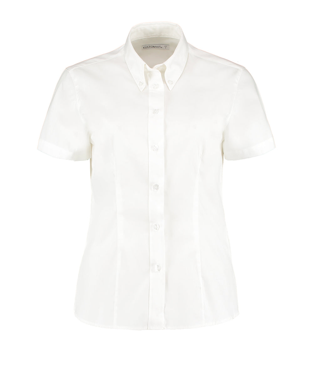 Women's corporate Oxford blouse short-sleeved (tailored fit)