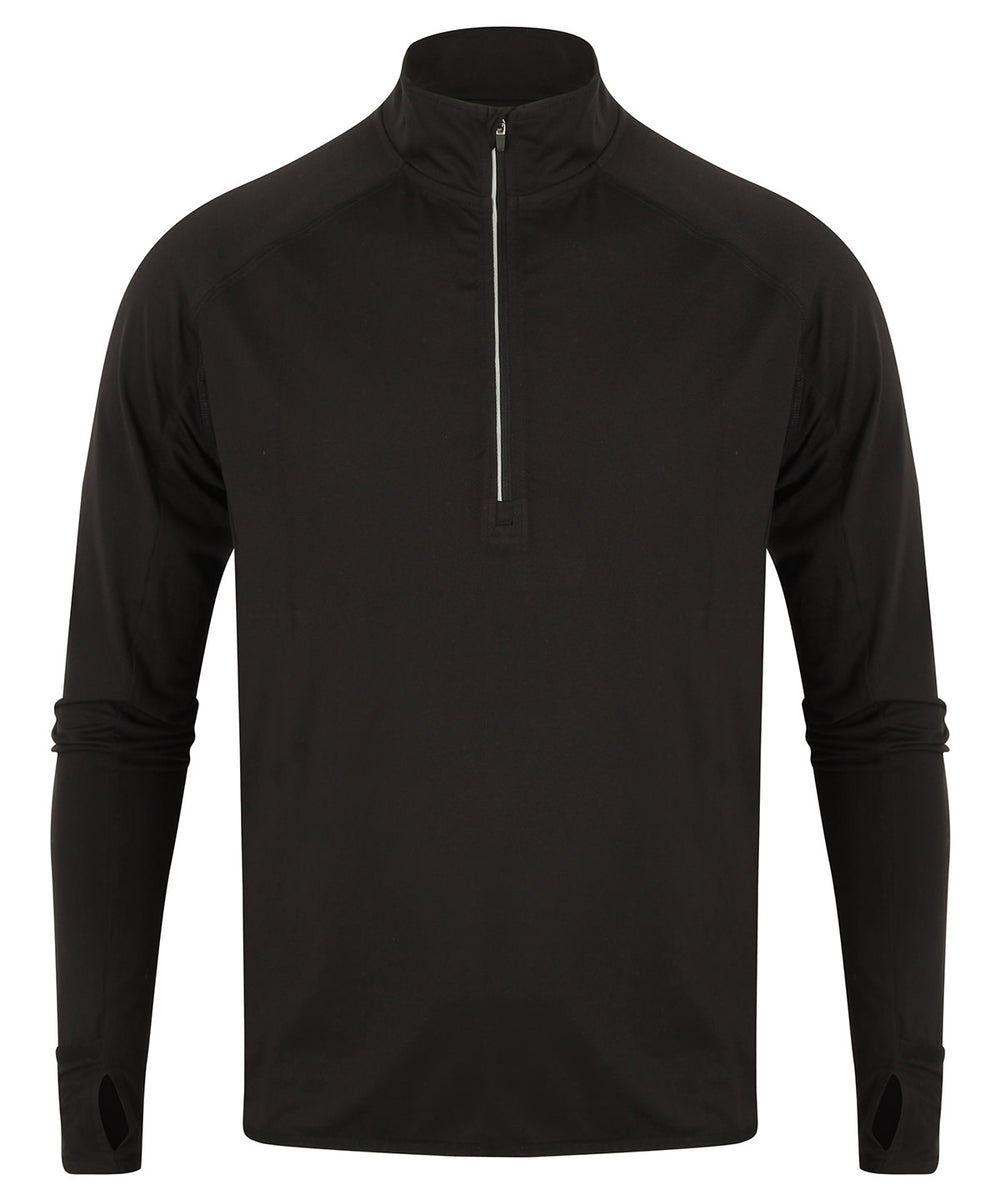 Long-sleeved ¼ zip top