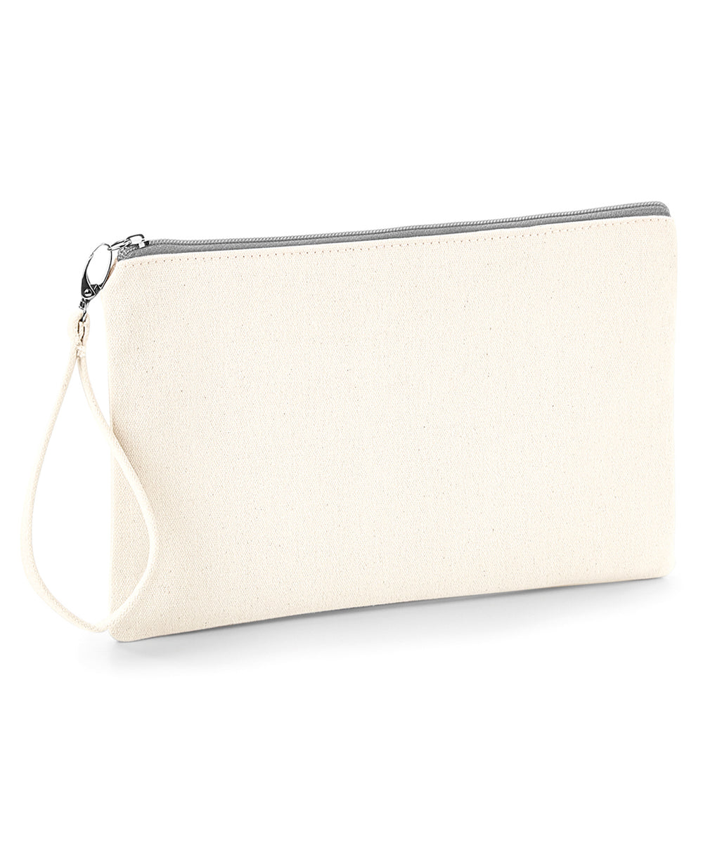 Canvas wristlet pouch