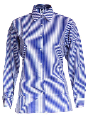 Blouses - Non Iron - Striped - Long Sleeve Tie Collar - Twin Pack