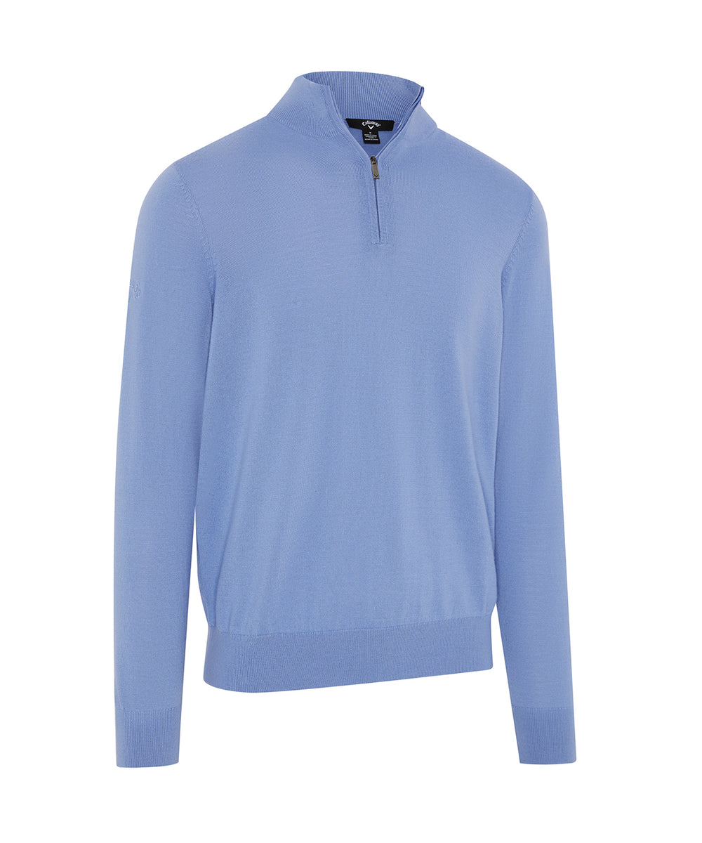 1/4-zip merino blend sweater