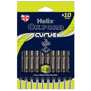 Helix Oxford Curve Pens - Black Ink (10 Pack)