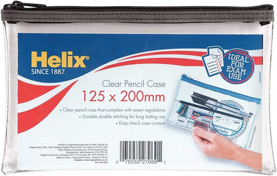 Helix Oxford 125 x 200mm Clear Pencil Case
