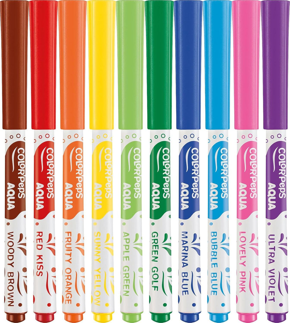 Maped Aqua Colouring Felt‑Tip Pens – Pack of 10