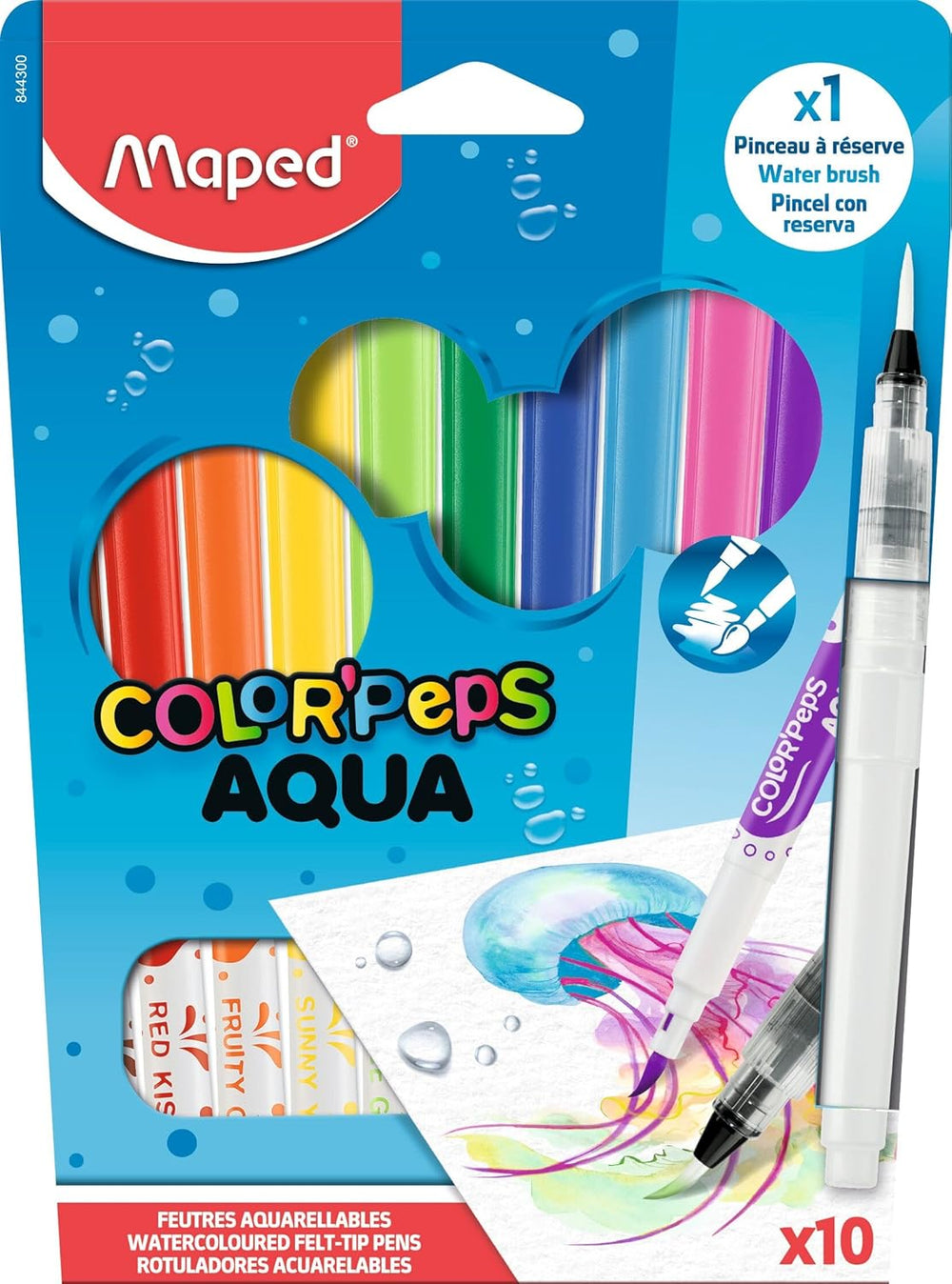 Maped Aqua Colouring Felt‑Tip Pens – Pack of 10