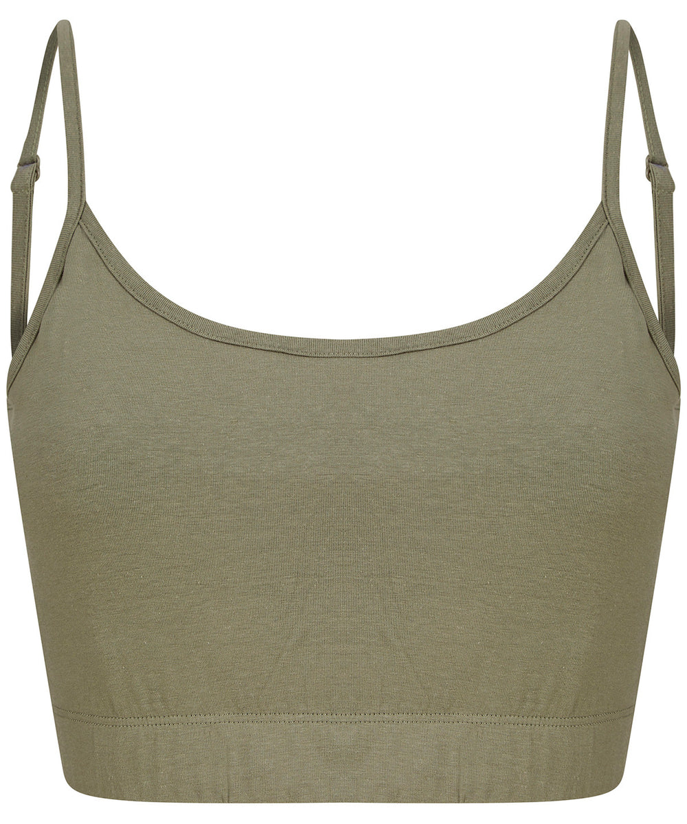 Women's sustainable fashion cropped cami top with adjustable straps