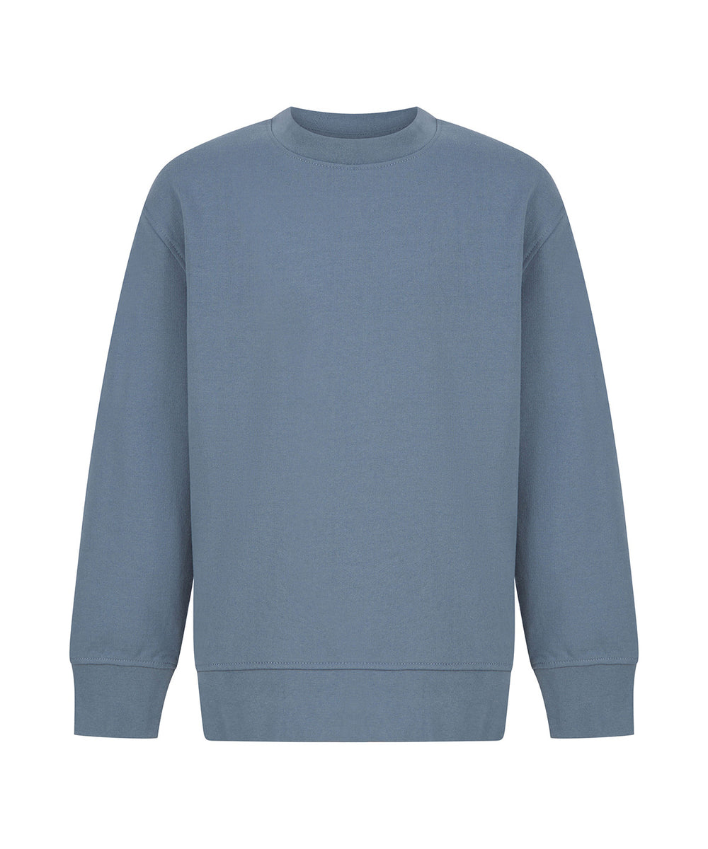 Kids sustainable fashion curved hem sweatshirt