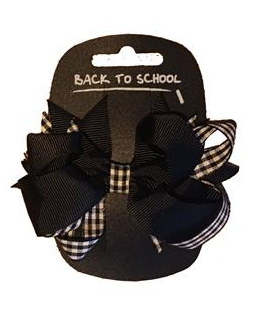 Gingham Style Hair Bow