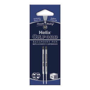 Oxford Ballpoint Ink Replacement Cartridges - Black x 2