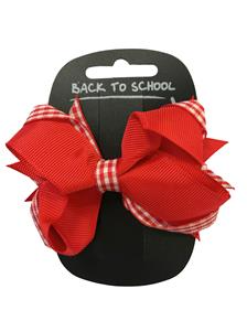 Gingham Style Hair Bow