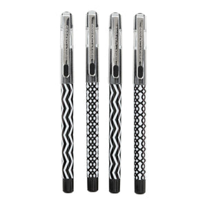 OXFORD MONOCHROME GEL BLACK INK PENS X4