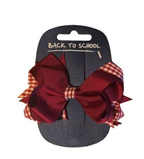 Gingham Style Hair Bow